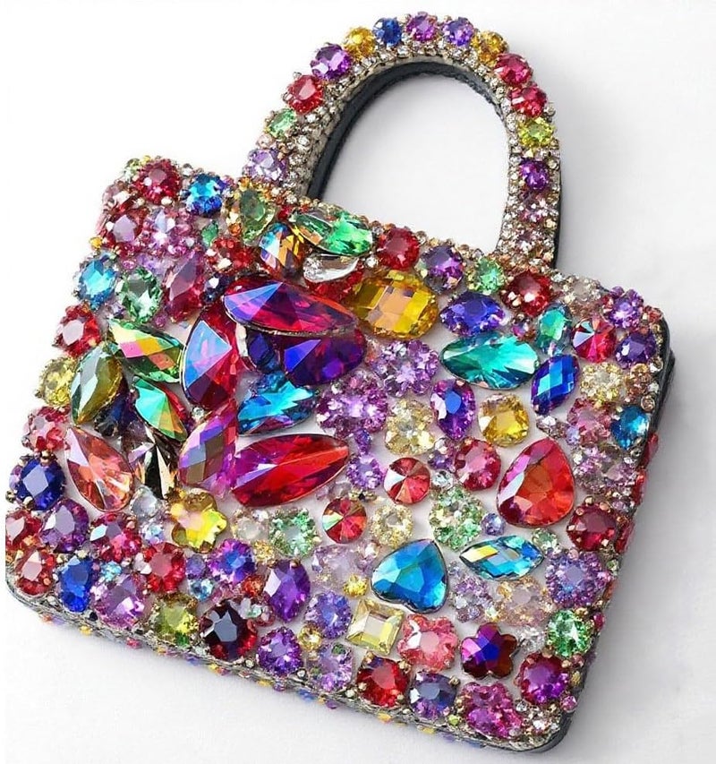 VADQZA 600PCS AB Colorful Gems Rhinestones Jewels for Crafts, Flatback Crystal Bedazzling Gemstones Rhinestone for Crafting Halloween Cosplay Party Embellishments Decorations(Black AB) - Image 3